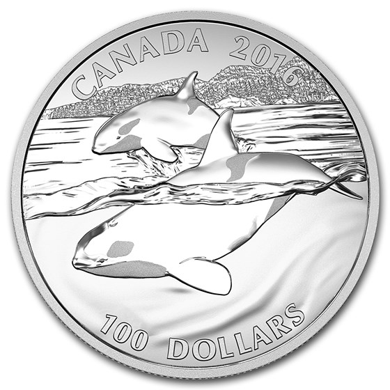 2016 Canada 1 oz Silver $100 for $100 (Orca Whale) 2016 Canada 1 oz Silver $100 for $100 (Orca Whale)
