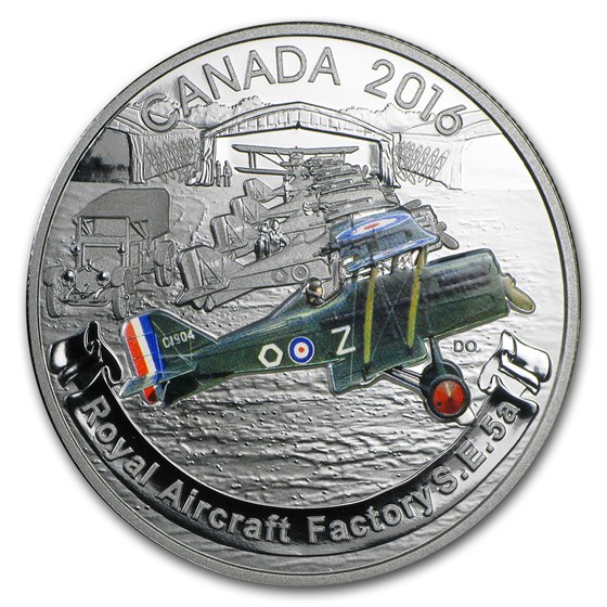 2016 Canada 1 oz Silver $20 Aircraft of WW1: Royal Factory S.E.5A 2016 Canada 1 oz Silver $20 Aircraft of WW1: Royal Factory S.E.5A