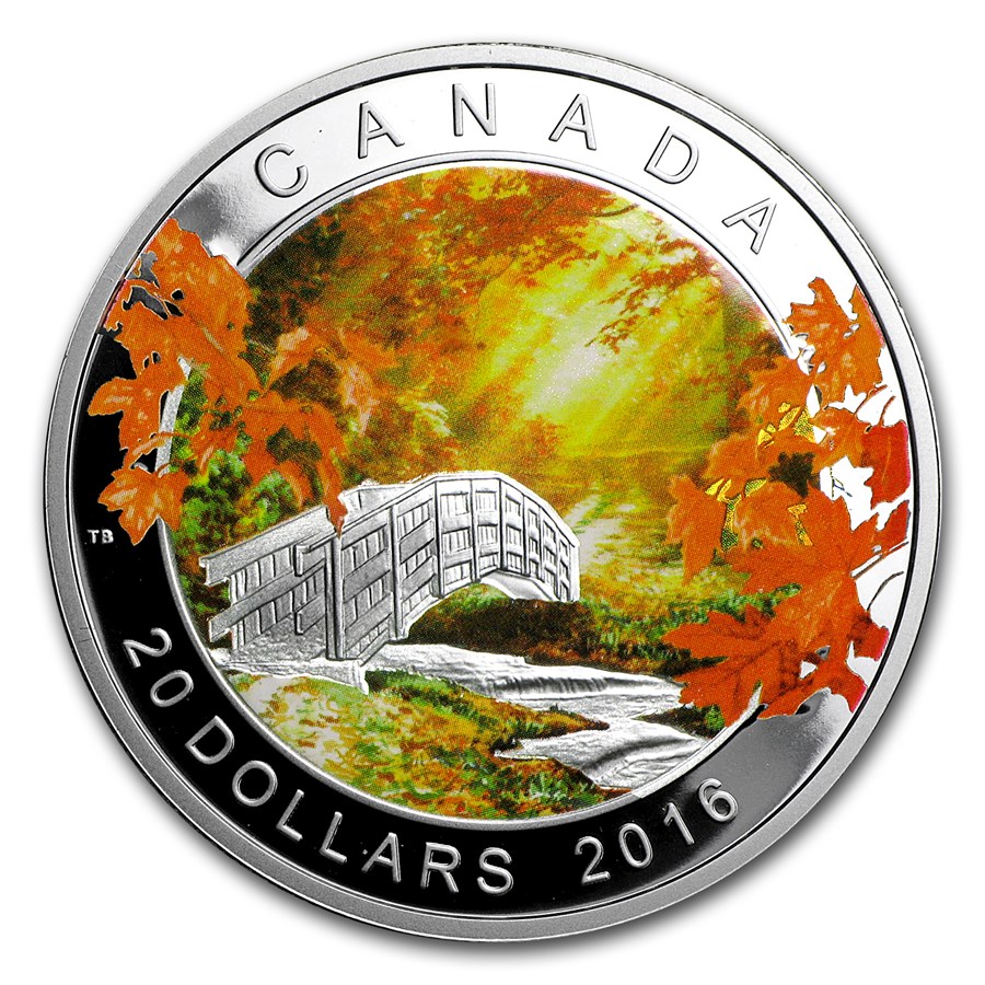 2016 Canada 1 oz Silver $20 Autumn Tranquility Proof