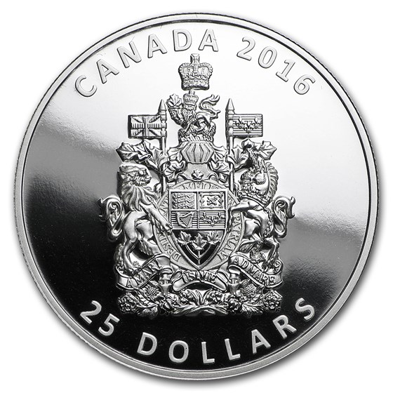2016 Canada 1 oz Silver $25 Piedfort Canadian Coat of Arms 2016 Canada 1 oz Silver $25 Piedfort Canadian Coat of Arms
