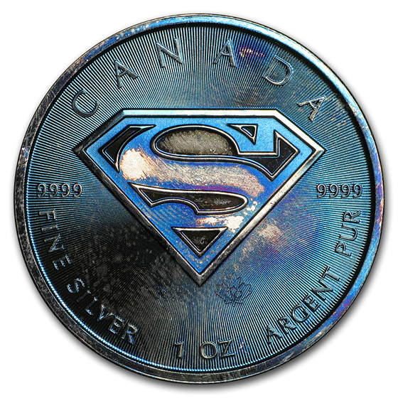 2016 Canada 1 oz Silver $5 SUPERMAN™ BU (Abrasions/Spotted) 2016 Canada 1 oz Silver $5 SUPERMAN™ BU (Abrasions/Spotted)