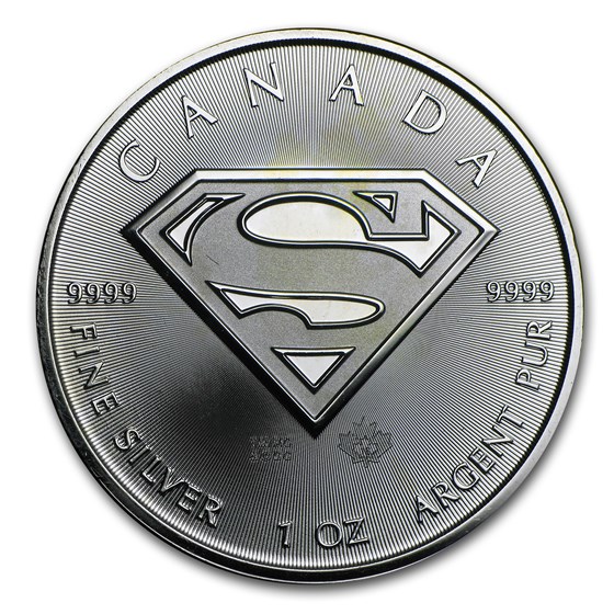 2016 Canada 1 oz Silver $5 SUPERMAN™ BU (Abrasions)