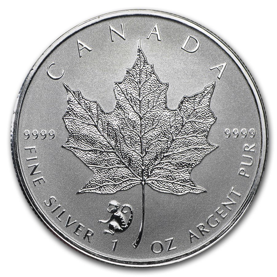2016 Canada 1 oz Silver Maple Leaf Lunar Monkey Privy BU