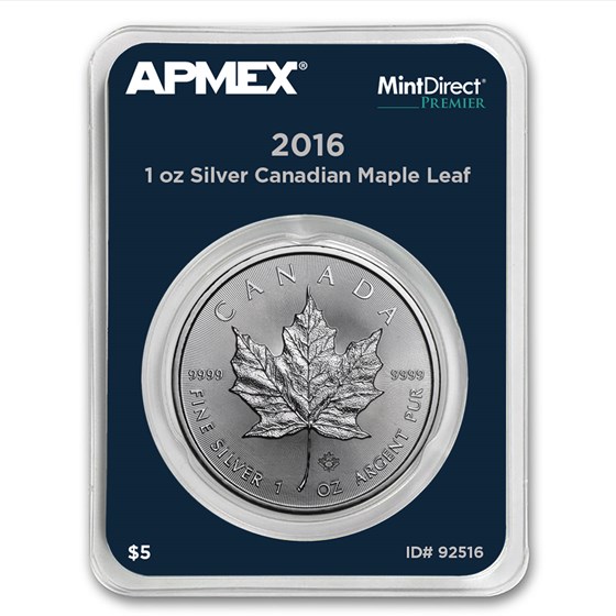 2016 Canada 1 oz Silver Maple Leaf (MintDirect® Premier Single)
