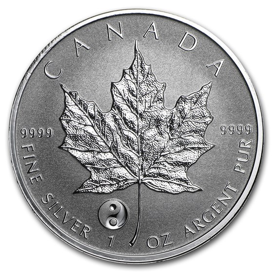 2016 Canada 1 oz Silver Maple Leaf Yin Yang Privy BU 2016 Canada 1 oz Silver Maple Leaf Yin Yang Privy BU