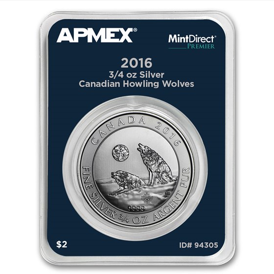 2016 Canada 3/4 oz Ag Howling Wolves (MintDirect® Premier #4) 2016 Canada 3/4 oz Ag Howling Wolves (MintDirect® Premier #4)
