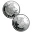 2016 Canada 4-Coin Proof Silver Wolf Fractional Set