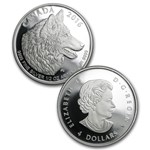 2016 Canada 4-Coin Proof Silver Wolf Fractional Set