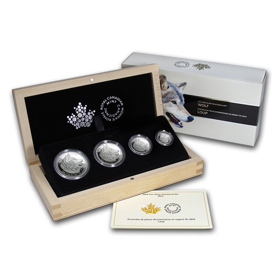2016 Canada 4-Coin Proof Silver Wolf Fractional Set 2016 Canada 4-Coin Proof Silver Wolf Fractional Set
