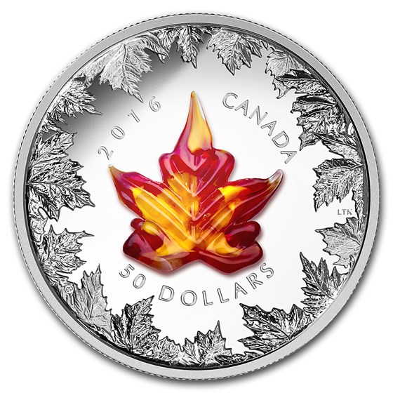 2016 Canada 5 oz Silver $50 Murano Maple Leaf: Autumn Radiance 2016 Canada 5 oz Silver $50 Murano Maple Leaf: Autumn Radiance