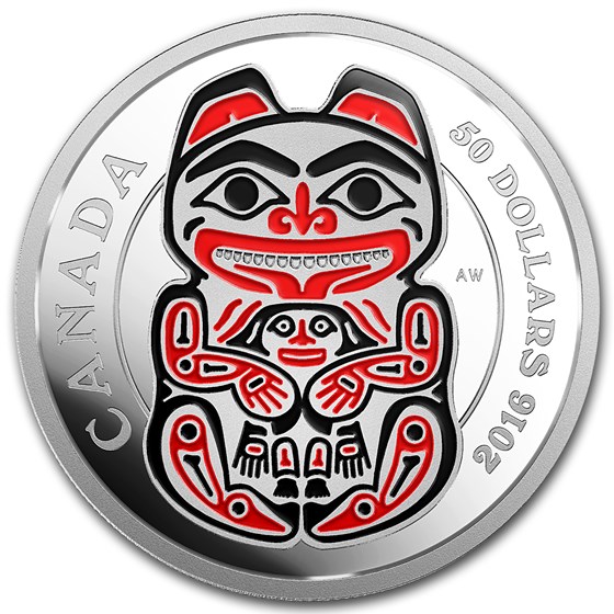 2016 Canada 5 oz Silver Mythical Realms of the Haida Series: Bear 2016 Canada 5 oz Silver Mythical Realms of the Haida Series: Bear