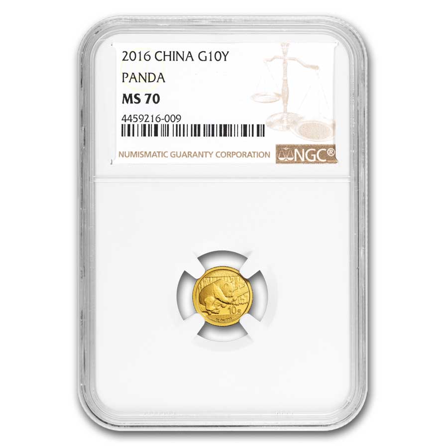 2016 China 1 gram Gold Panda MS-70 NGC