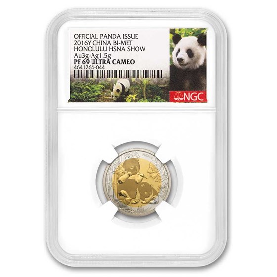 2016 China 3 gram Gold Panda Honolulu HSNA Show PF-69 NGC 2016 China 3 gram Gold Panda Honolulu HSNA Show PF-69 NGC