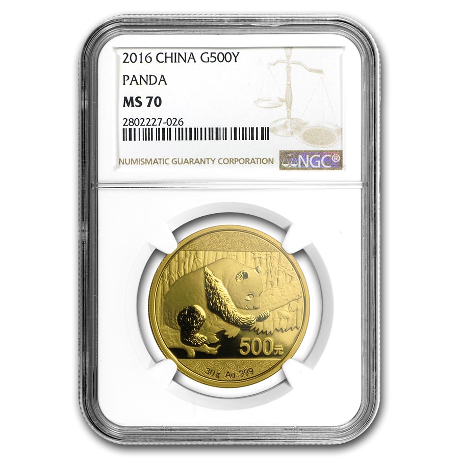 2016 China 30 Gram Gold Panda MS-70 NGC