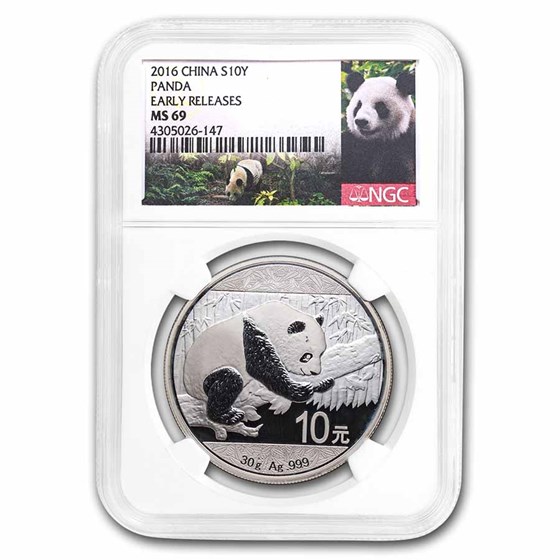 2016 China 30 gram Silver Panda MS-69 NGC (Early Releases) 2016 China 30 gram Silver Panda MS-69 NGC (Early Releases)