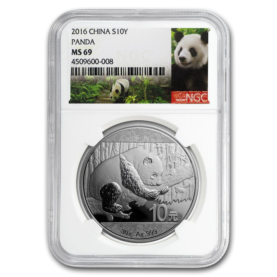 2016 China 30 gram Silver Panda MS-69 NGC