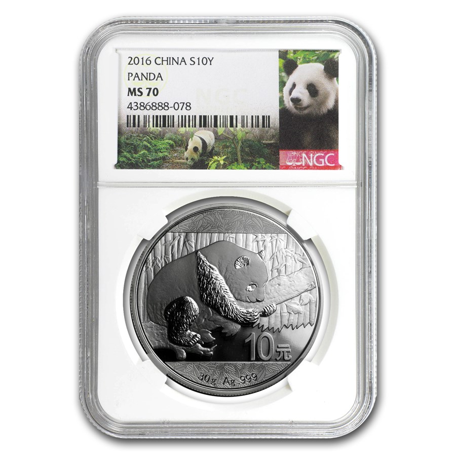 2016 China 30 gram Silver Panda MS-70 NGC
