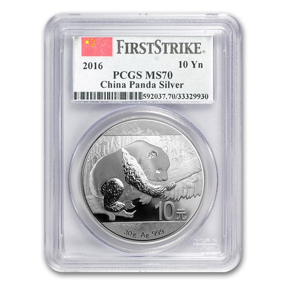 2016 China 30 gram Silver Panda MS-70 PCGS (FirstStrike®) 2016 China 30 gram Silver Panda MS-70 PCGS (FirstStrike®)