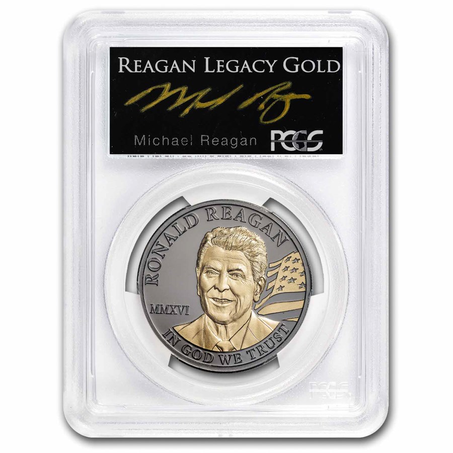 Ron Gold Rccl Buy 2016 Cook Islands Black 1 oz Gold Ronald Reagan PR-70 PCGS | APMEX