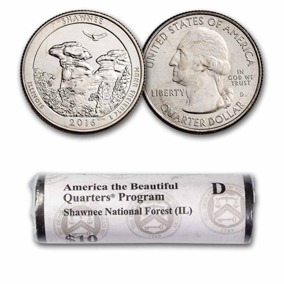 2016-D ATB Quarter Shawnee National Forest 40-Coin Roll BU 2016-D ATB Quarter Shawnee National Forest 40-Coin Roll BU