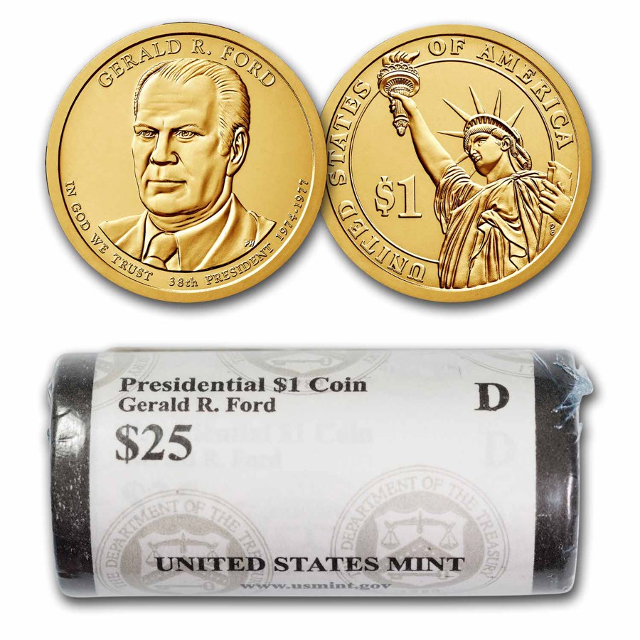 Buy 2016D Gerald Ford 25Coin Presidential Dollar Roll BU APMEX