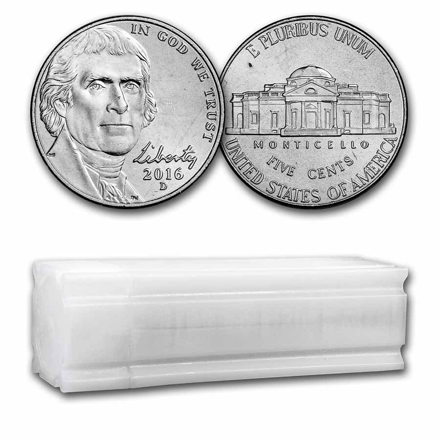 2016-D Jefferson Nickel 40-Coin Roll BU