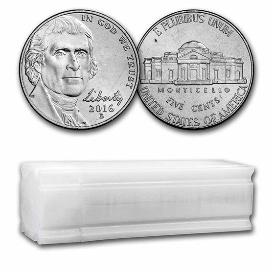 2016-D Jefferson Nickel 40-Coin Roll BU 2016-D Jefferson Nickel 40-Coin Roll BU