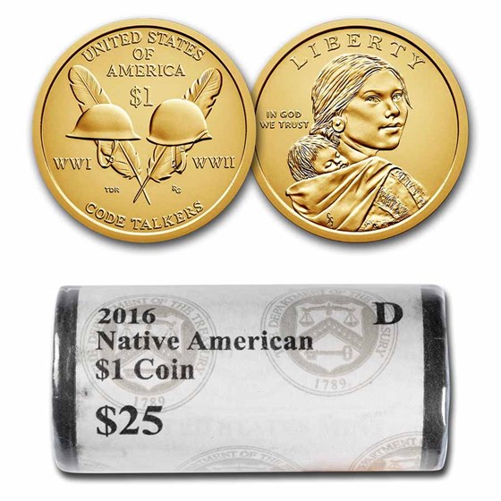 2016-D Native Amer $1 - Code Talkers (25 Coin Mint Roll) BU 2016-D Native Amer $1 - Code Talkers (25 Coin Mint Roll) BU