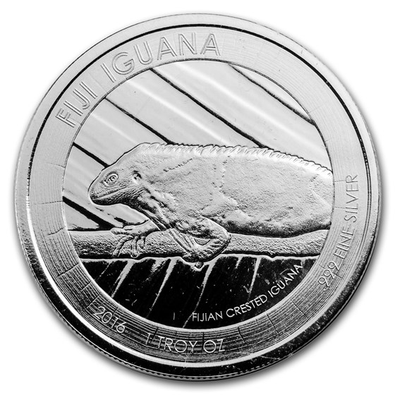 2016 Fiji $1 Silver Iguana BU (Abrasions) 2016 Fiji $1 Silver Iguana BU (Abrasions)
