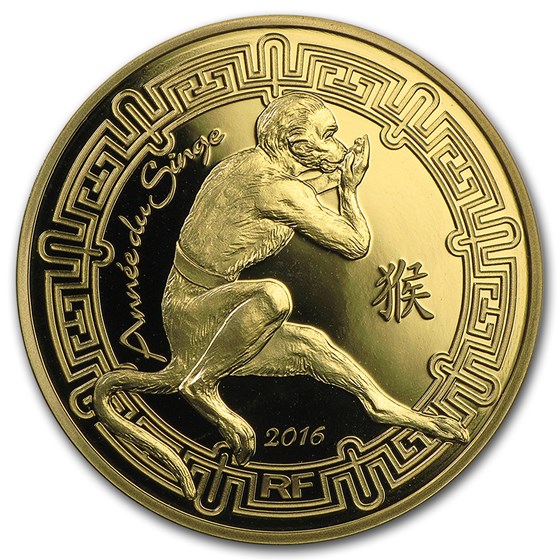 2016 France 1/4 oz Gold €50 Year of the Monkey Prf (Lunar Series) 2016 France 1/4 oz Gold €50 Year of the Monkey Prf (Lunar Series)