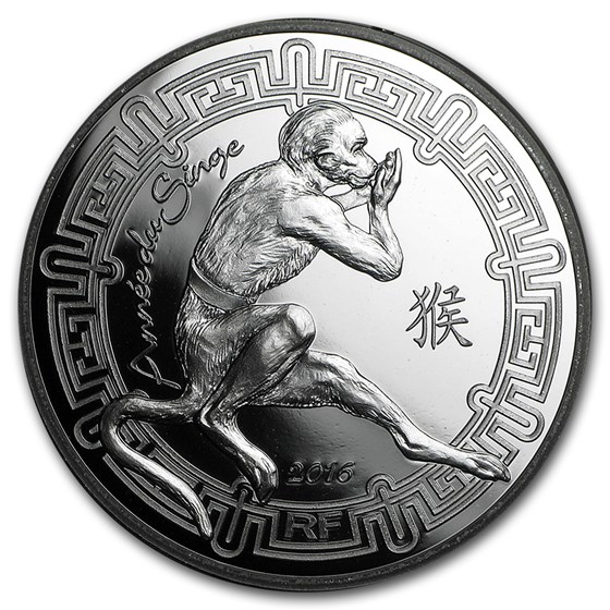 2016 France Silver €10 Year of the Monkey Proof (Lunar Series) 2016 France Silver €10 Year of the Monkey Proof (Lunar Series)