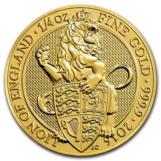 2016 Great Britain 1/4 oz Gold Queen's Beasts The Lion