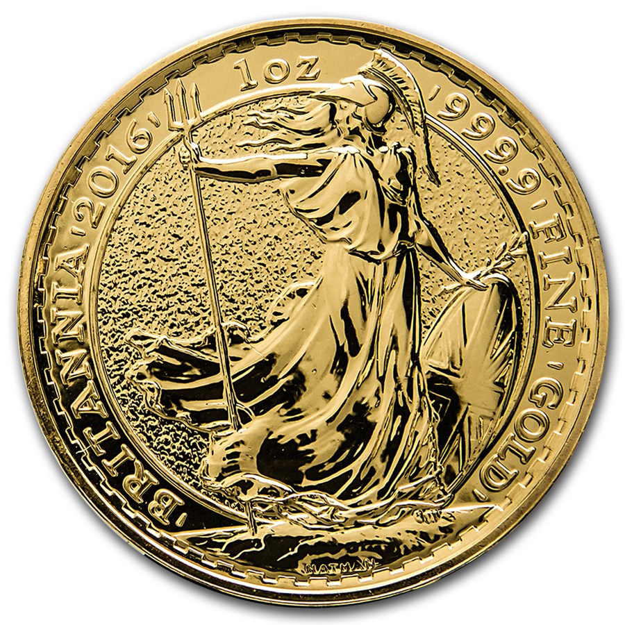 2016 Great Britain 1 oz Gold Britannia BU (Monkey Privy)