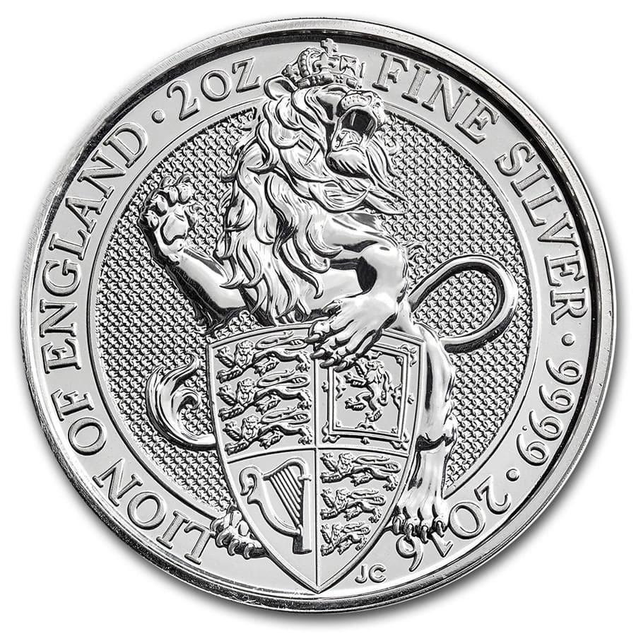 2016 Great Britain 2 oz Silver Queen's Beasts The Lion