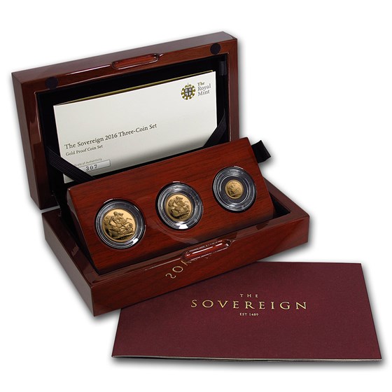 2016 Great Britain 3-Coin Gold Sovereign Proof Set 2016 Great Britain 3-Coin Gold Sovereign Proof Set