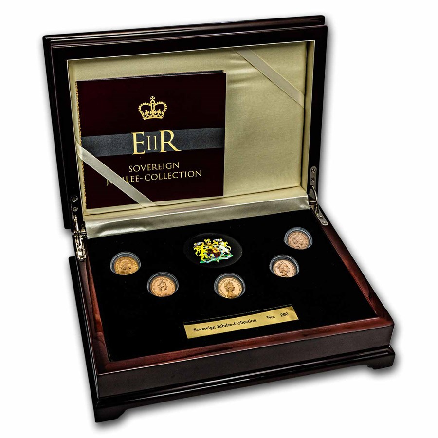 2016 Great Britain 5-Coin Gold Sovereign Jubilee Set