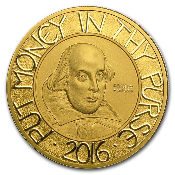 2016 Great Britain Gold 5 oz Shakespeare Proof (w/Box & COA) 2016 Great Britain Gold 5 oz Shakespeare Proof (w/Box & COA)