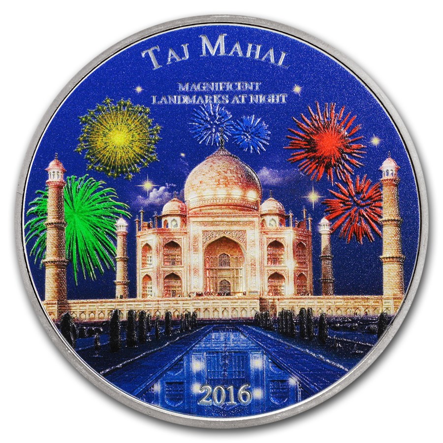 2016 Ivory Coast 2 oz Silver Magnificent Landmarks Taj Mahal