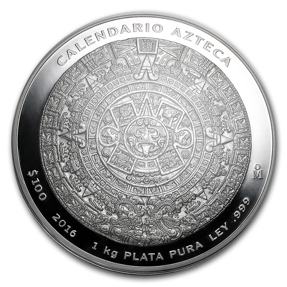 2016 Mexico 1 kilo Silver Aztec Calendar (w/Box & COA) 2016 Mexico 1 kilo Silver Aztec Calendar (w/Box & COA)