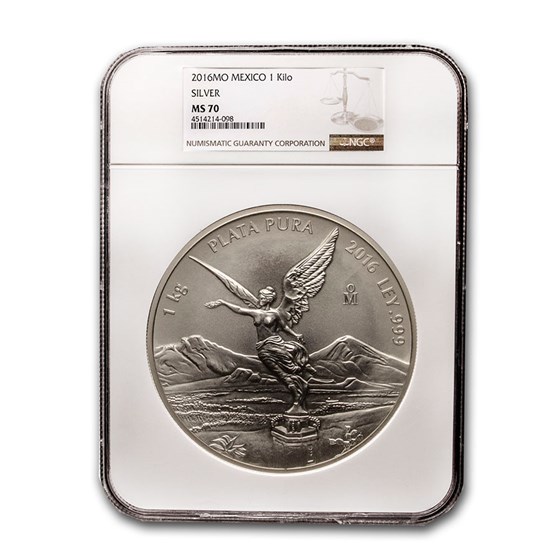 2016 Mexico 1 kilo Silver Libertad MS-70 NGC 2016 Mexico 1 kilo Silver Libertad MS-70 NGC