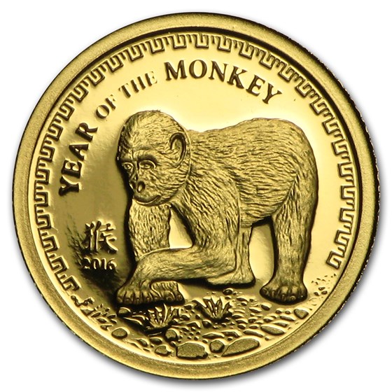 2016 Mongolia 1/2 gram Prf Gold 1,000 Togrog Year of the Monkey 2016 Mongolia 1/2 gram Prf Gold 1,000 Togrog Year of the Monkey