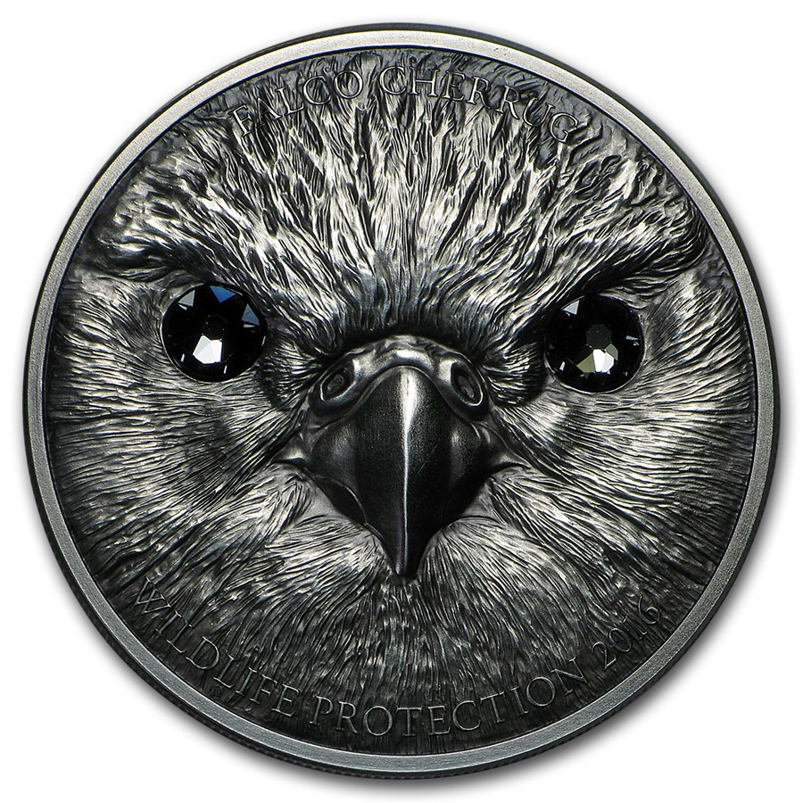 2016 Mongolia 1 oz Silver Wildlife Protection Saker Falcon