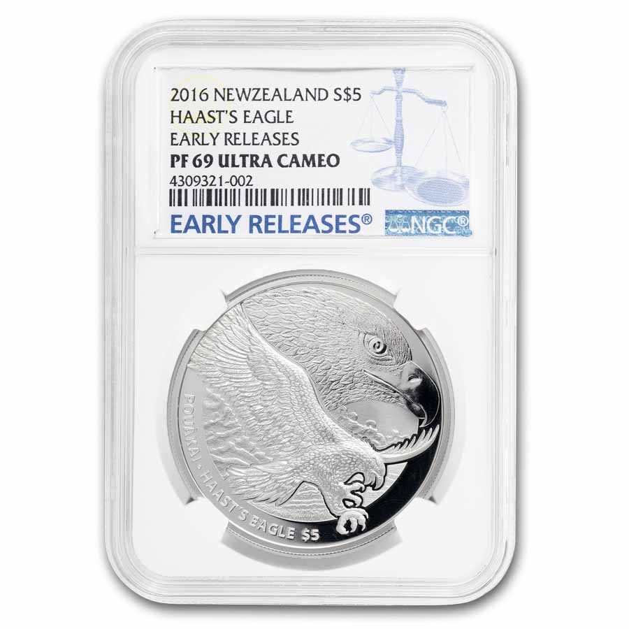 2016 New Zealand 1 oz Silver Haast's Eagle PF-69 NGC (ER)