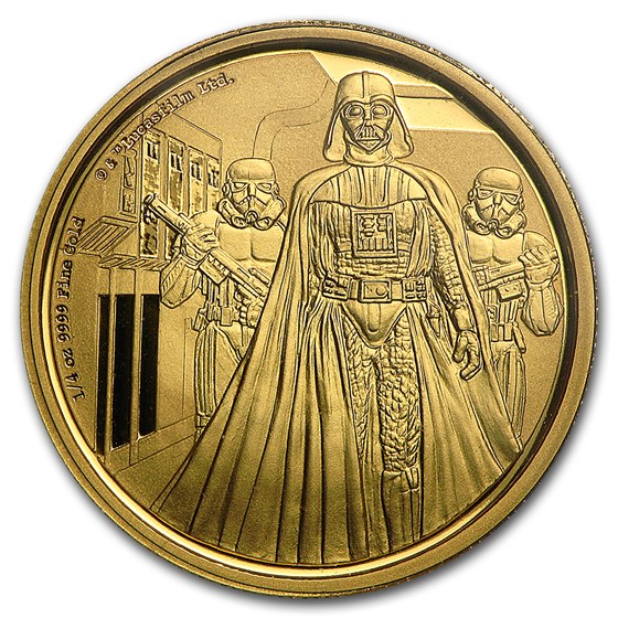 2016 Niue 1/4 oz Gold $25 Star Wars Darth Vader Proof (Box & COA)