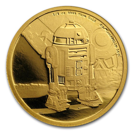 2016 Niue 1/4 oz Gold $25 Star Wars R2-D2 Proof (Box & COA) 2016 Niue 1/4 oz Gold $25 Star Wars R2-D2 Proof (Box & COA)
