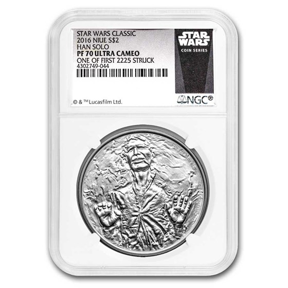 2016 Niue 1 oz Ag $2 Star Wars Han Solo PF-70 UCAM NGC (1st run) 2016 Niue 1 oz Ag $2 Star Wars Han Solo PF-70 UCAM NGC (1st run)