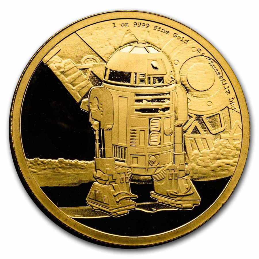 Buy 2016 Niue 1 oz Gold $250 Star Wars R2-D2 Proof (Box & COA) | APMEX