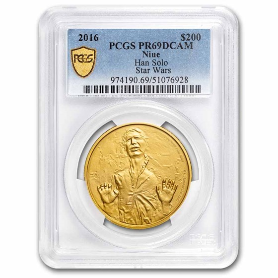 2016 Niue 1 oz Proof Gold $200 Star Wars Han Solo PCGS-PR69 DCAM 2016 Niue 1 oz Proof Gold $200 Star Wars Han Solo PCGS-PR69 DCAM