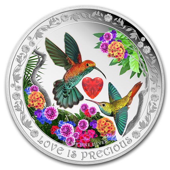 2016 Niue 1 oz Silver $2 Love is Precious Hummingbirds 2016 Niue 1 oz Silver $2 Love is Precious Hummingbirds