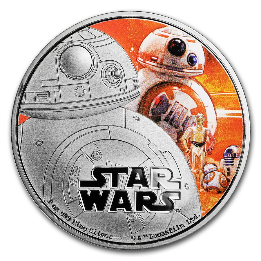 2016 Niue 1 oz Silver $2 Star Wars BB-8 (w/Box & COA)